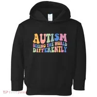 Autism Seeing The World Differently Groovy Toddler Hoodie thumb 0