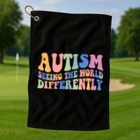Autism Seeing The World Differently Groovy Golf Towel thumb 1