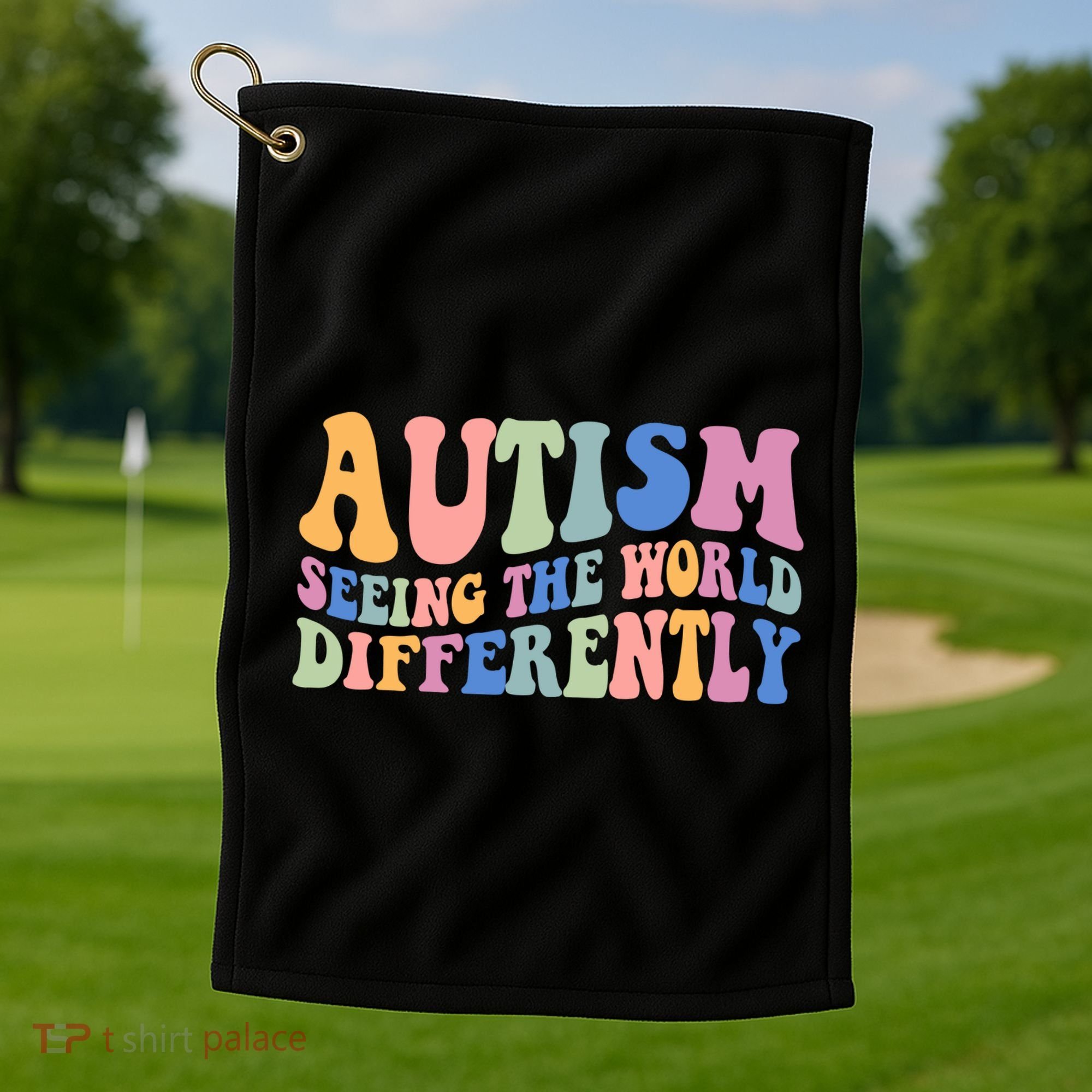 Autism Seeing The World Differently Groovy Golf Towel