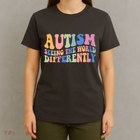Autism Seeing The World Differently Groovy T-Shirt thumb 4