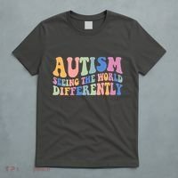 Autism Seeing The World Differently Groovy T-Shirt thumb 5
