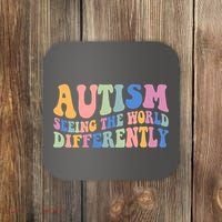 Autism Seeing The World Differently Groovy Coaster thumb 0