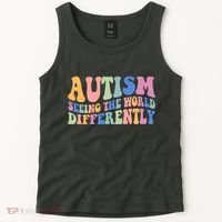 Autism Seeing The World Differently Groovy Tank Top thumb 2