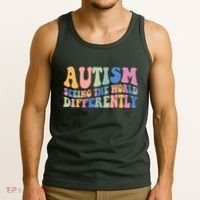 Autism Seeing The World Differently Groovy Tank Top thumb 3