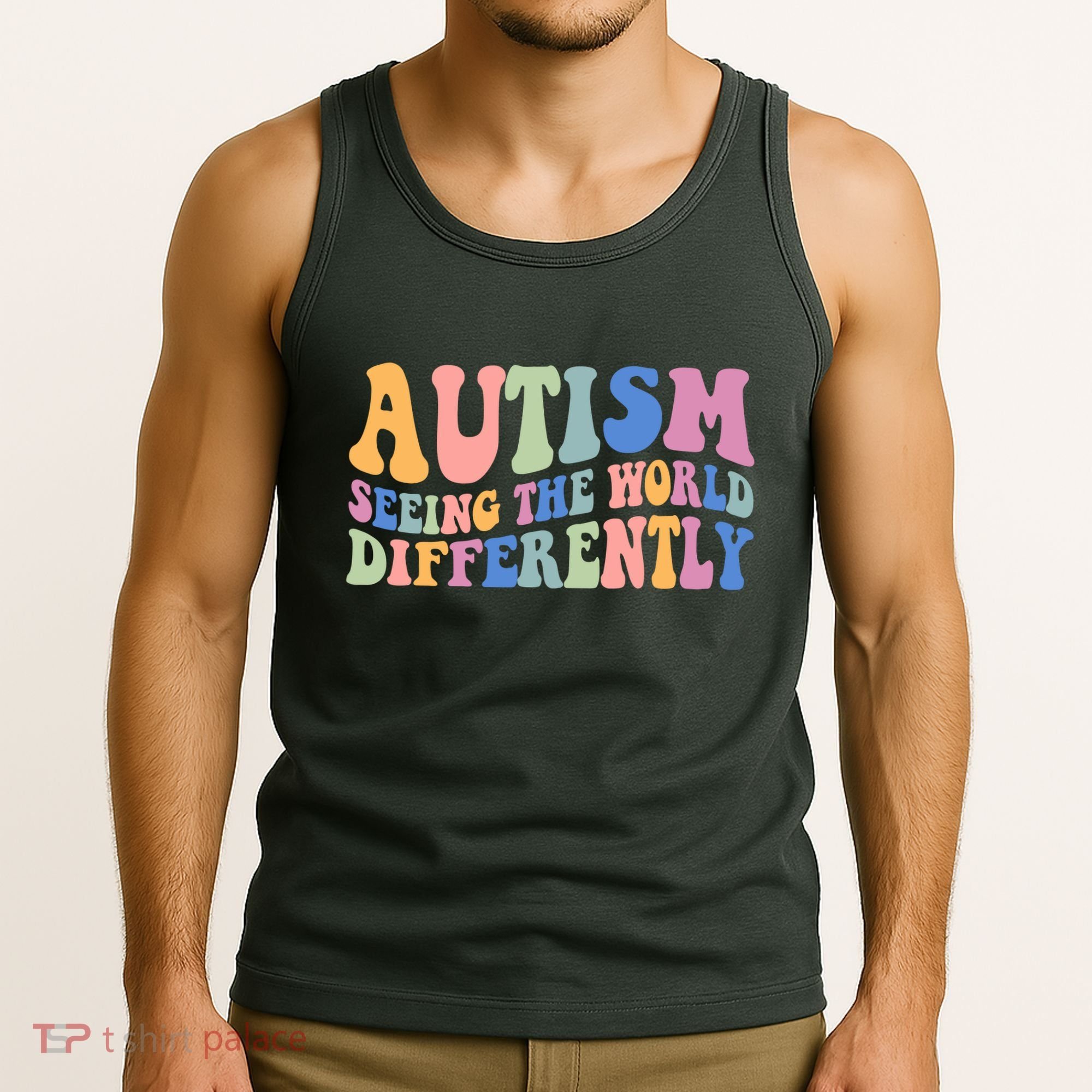 Autism Seeing The World Differently Groovy Tank Top