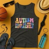 Autism Seeing The World Differently Groovy Tank Top thumb 4