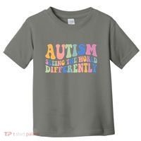 Autism Seeing The World Differently Groovy Toddler T-Shirt thumb 0