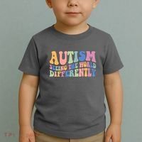 Autism Seeing The World Differently Groovy Toddler T-Shirt thumb 2