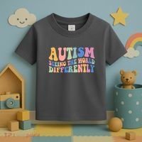 Autism Seeing The World Differently Groovy Toddler T-Shirt thumb 3