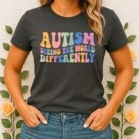 Autism Seeing The World Differently Groovy Women's T-Shirt thumb 2