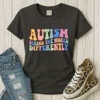 Autism Seeing The World Differently Groovy Women's T-Shirt thumb 3