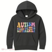 Autism Seeing The World Differently Groovy Kids Hoodie thumb 0