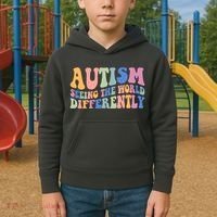 Autism Seeing The World Differently Groovy Kids Hoodie thumb 2