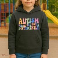 Autism Seeing The World Differently Groovy Kids Hoodie thumb 3