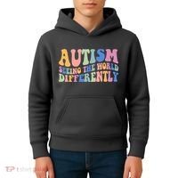 Autism Seeing The World Differently Groovy Kids Hoodie thumb 4