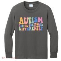 Autism Seeing The World Differently Groovy Kids Long Sleeve Shirt thumb 0