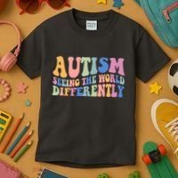 Autism Seeing The World Differently Groovy Kids T-Shirt thumb 3