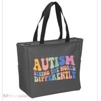 Autism Seeing The World Differently Groovy Tote Bag thumb 2