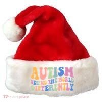 Autism Seeing The World Differently Groovy Santa Hat thumb 0