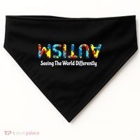 Autism Seeing The World Differently Upside Autism Awareness USA-Made Doggie Bandana thumb 0