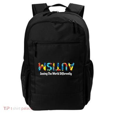 Autism Seeing The World Differently Upside Autism Awareness Backpack