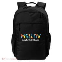 Autism Seeing The World Differently Upside Autism Awareness Backpack thumb 0