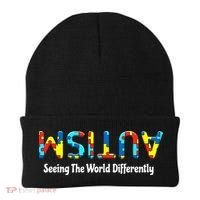 Autism Seeing The World Differently Upside Autism Awareness Beanie thumb 0