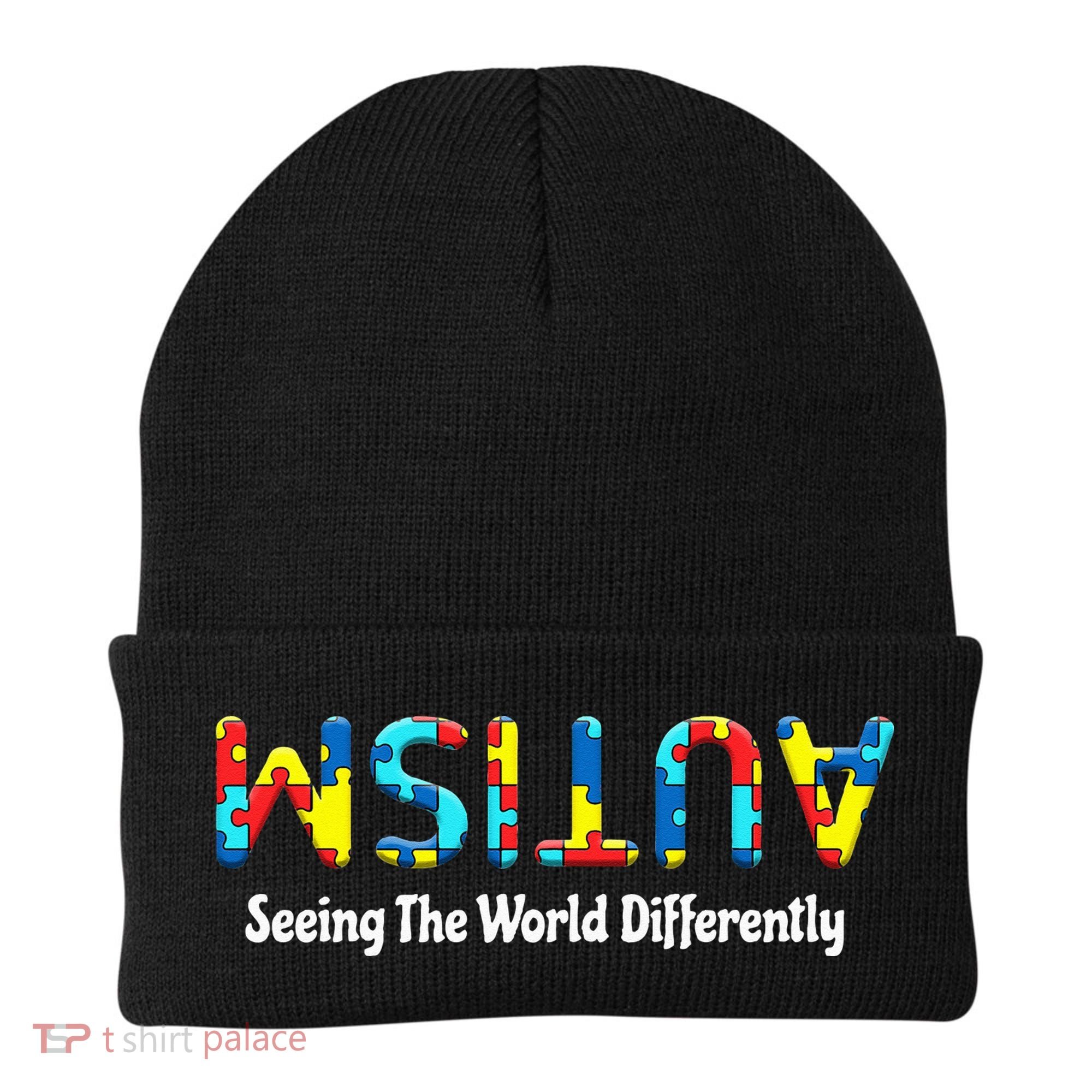 Autism Seeing The World Differently Upside Autism Awareness Beanie