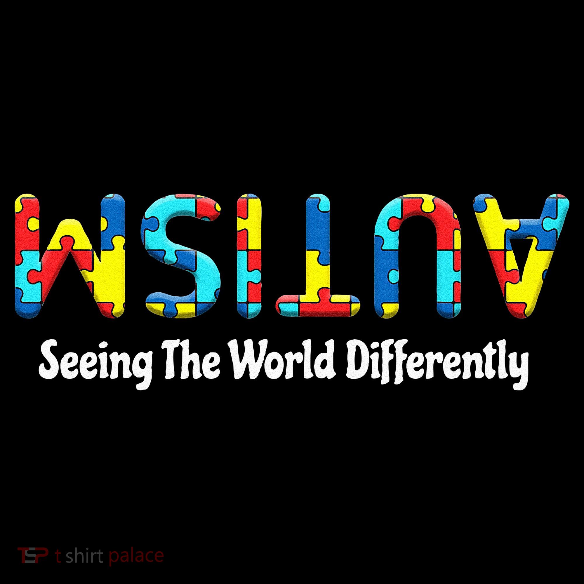 Autism Seeing The World Differently Upside Autism Awareness Mousepad
