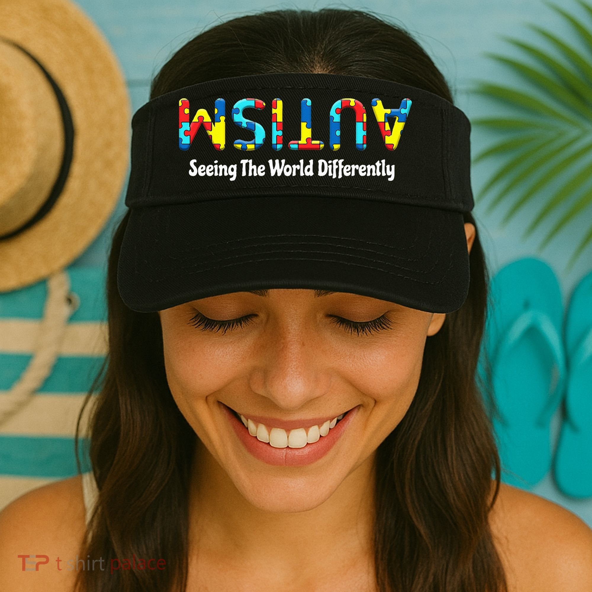 Autism Seeing The World Differently Upside Autism Awareness Visor