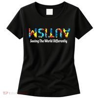 Autism Seeing The World Differently Upside Autism Awareness Women's T-Shirt thumb 0