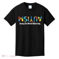 Autism Seeing The World Differently Upside Autism Awareness Kids T-Shirt thumb 0