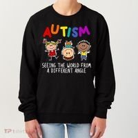 Autism Seeing The World From A Different Angle Cartoon Women's Sweatshirt thumb 0