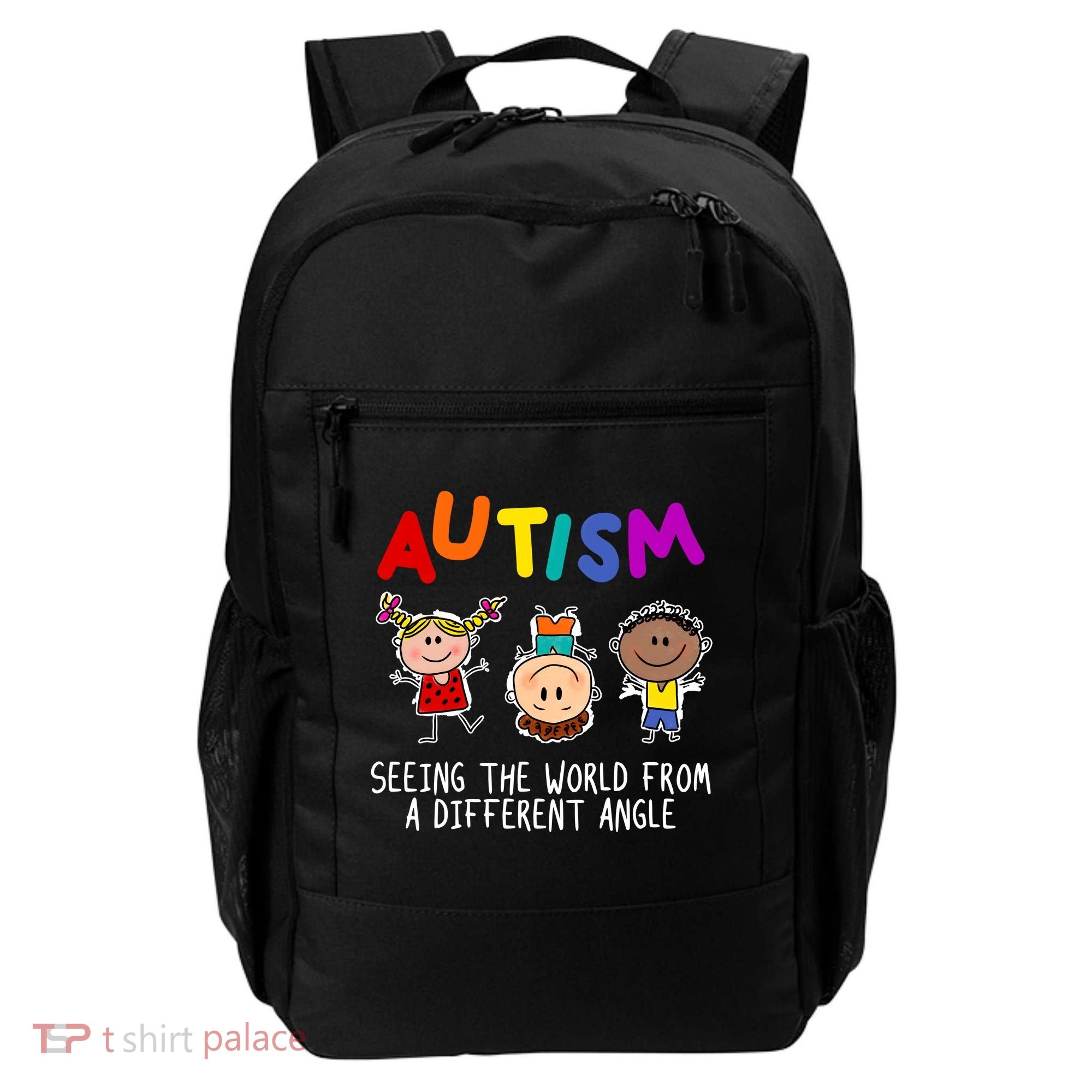 Autism Seeing The World From A Different Angle Cartoon Backpack