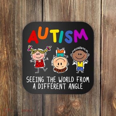 Autism Seeing The World From A Different Angle Cartoon Coaster