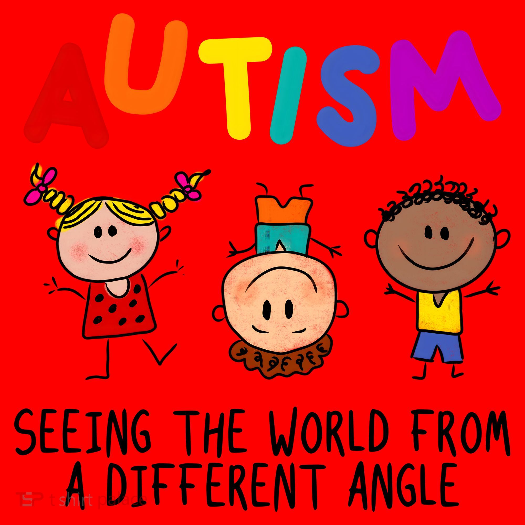 Autism Seeing The World From A Different Angle Cartoon Santa Hat