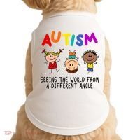 Autism Seeing The World From A Different Angle Cartoon Doggie Tank thumb 0