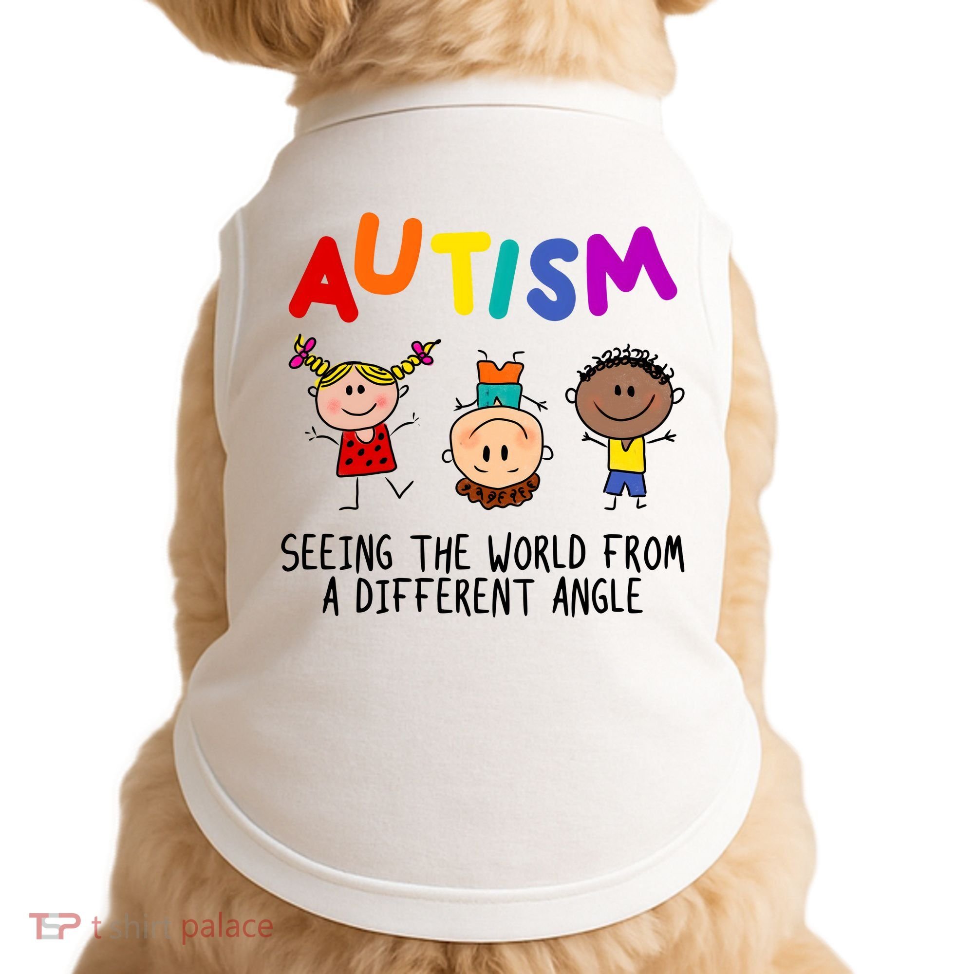 Autism Seeing The World From A Different Angle Cartoon Doggie Tank