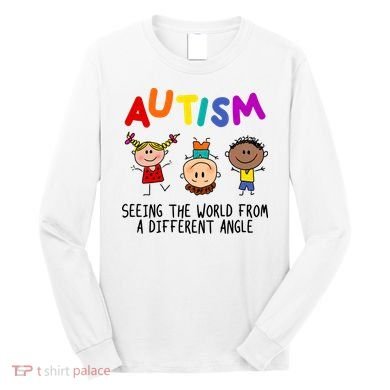Autism Seeing The World From A Different Angle Cartoon Long Sleeve Shirt