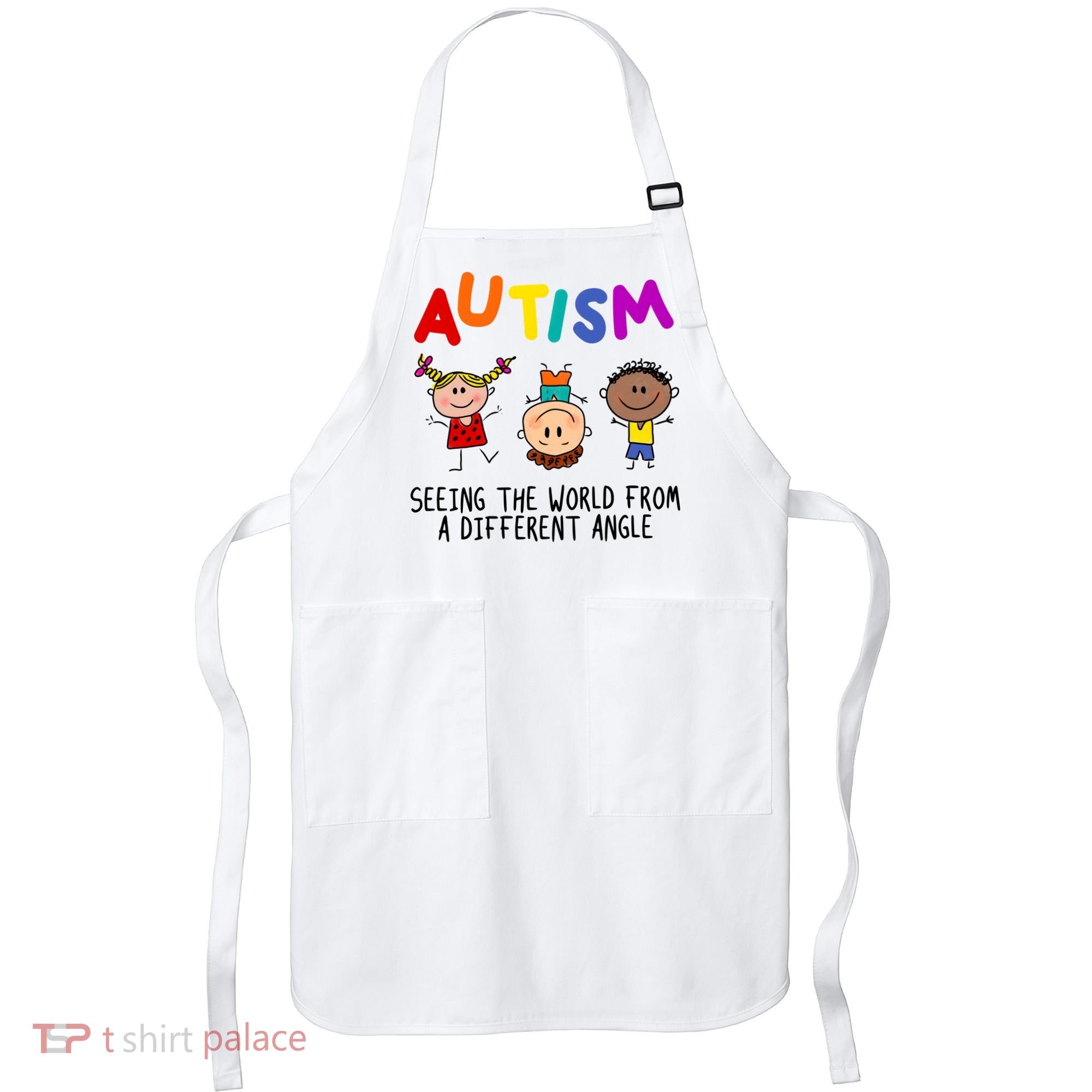 Autism Seeing The World From A Different Angle Cartoon Apron