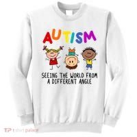 Autism Seeing The World From A Different Angle Cartoon Sweatshirt thumb 0