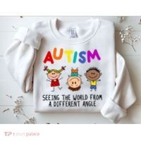 Autism Seeing The World From A Different Angle Cartoon Sweatshirt thumb 2