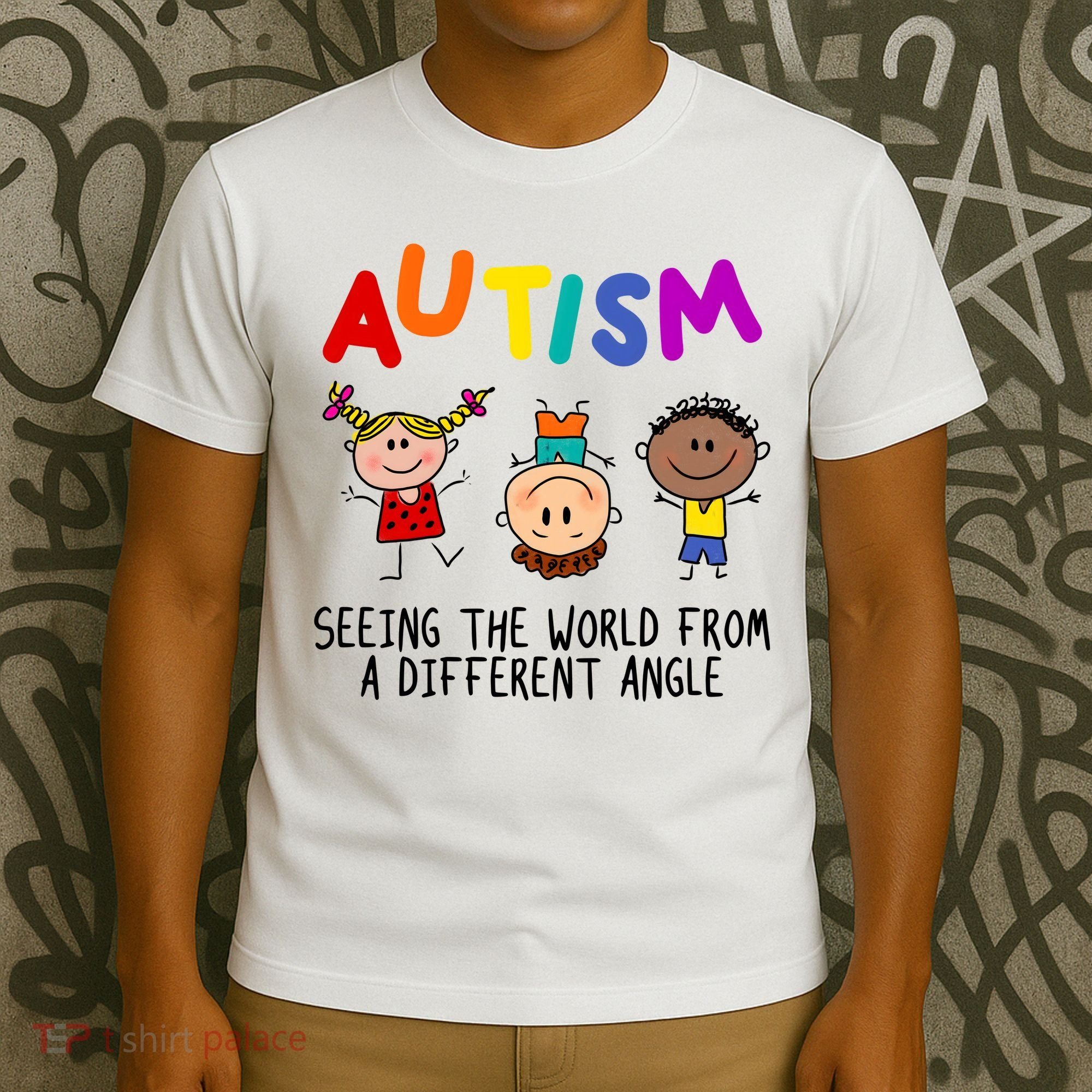 Autism Seeing The World From A Different Angle Cartoon T-Shirt