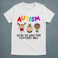 Autism Seeing The World From A Different Angle Cartoon T-Shirt thumb 5