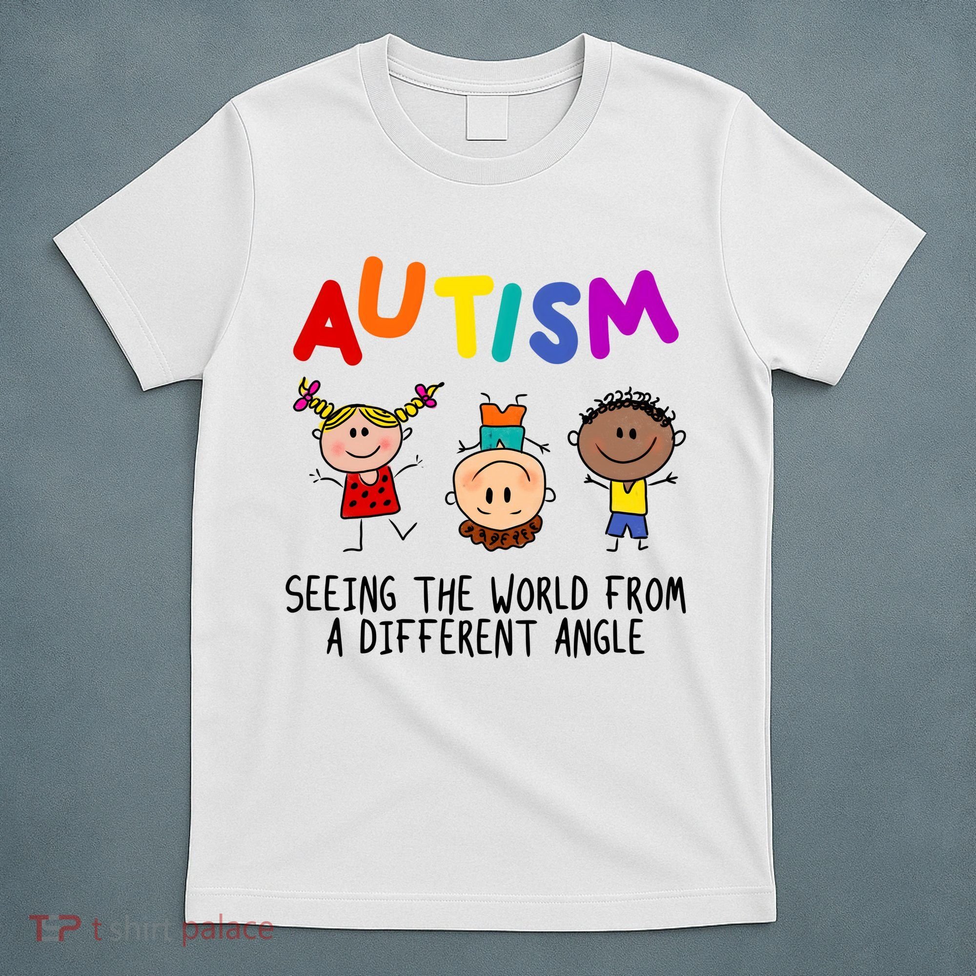 Autism Seeing The World From A Different Angle Cartoon T-Shirt