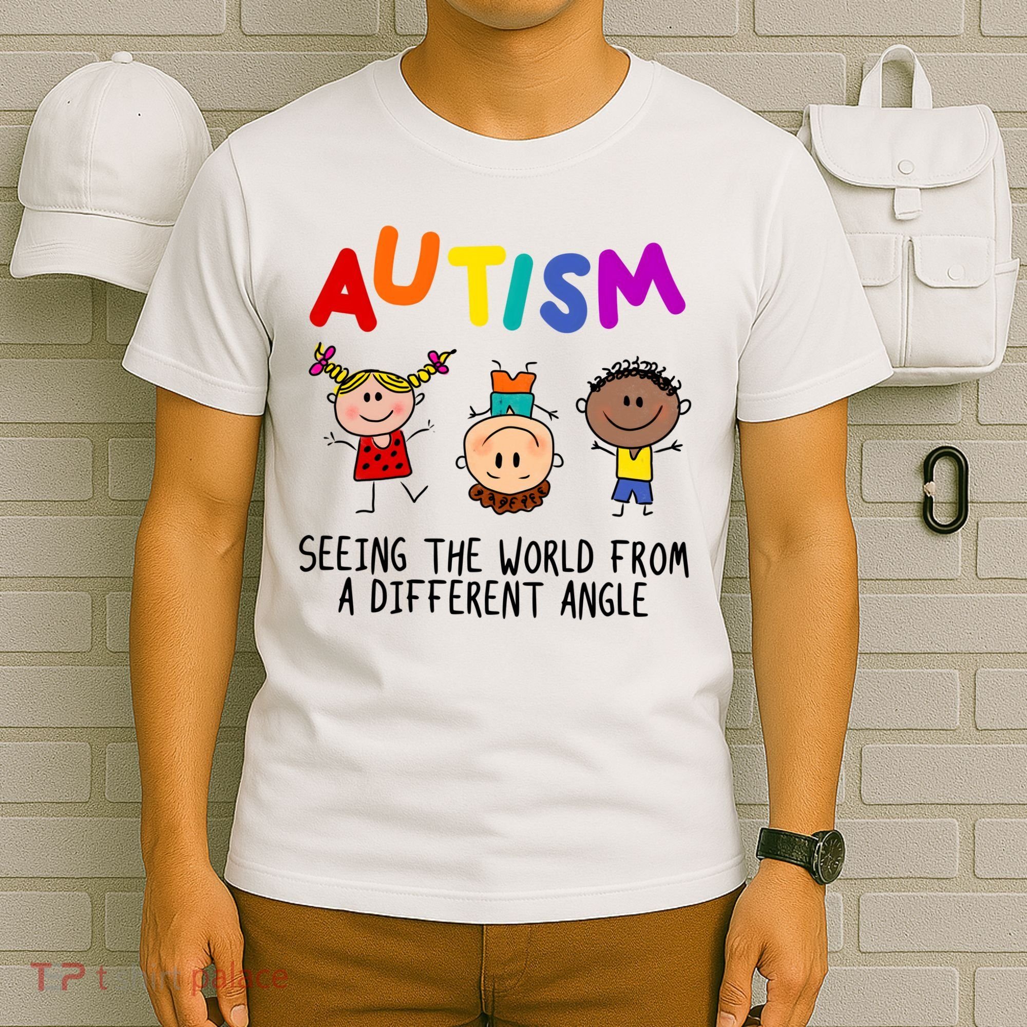 Autism Seeing The World From A Different Angle Cartoon T-Shirt
