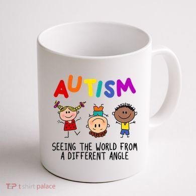 Autism Seeing The World From A Different Angle Cartoon Coffee Mug back