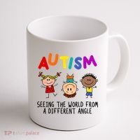 Autism Seeing The World From A Different Angle Cartoon Coffee Mug thumb 1