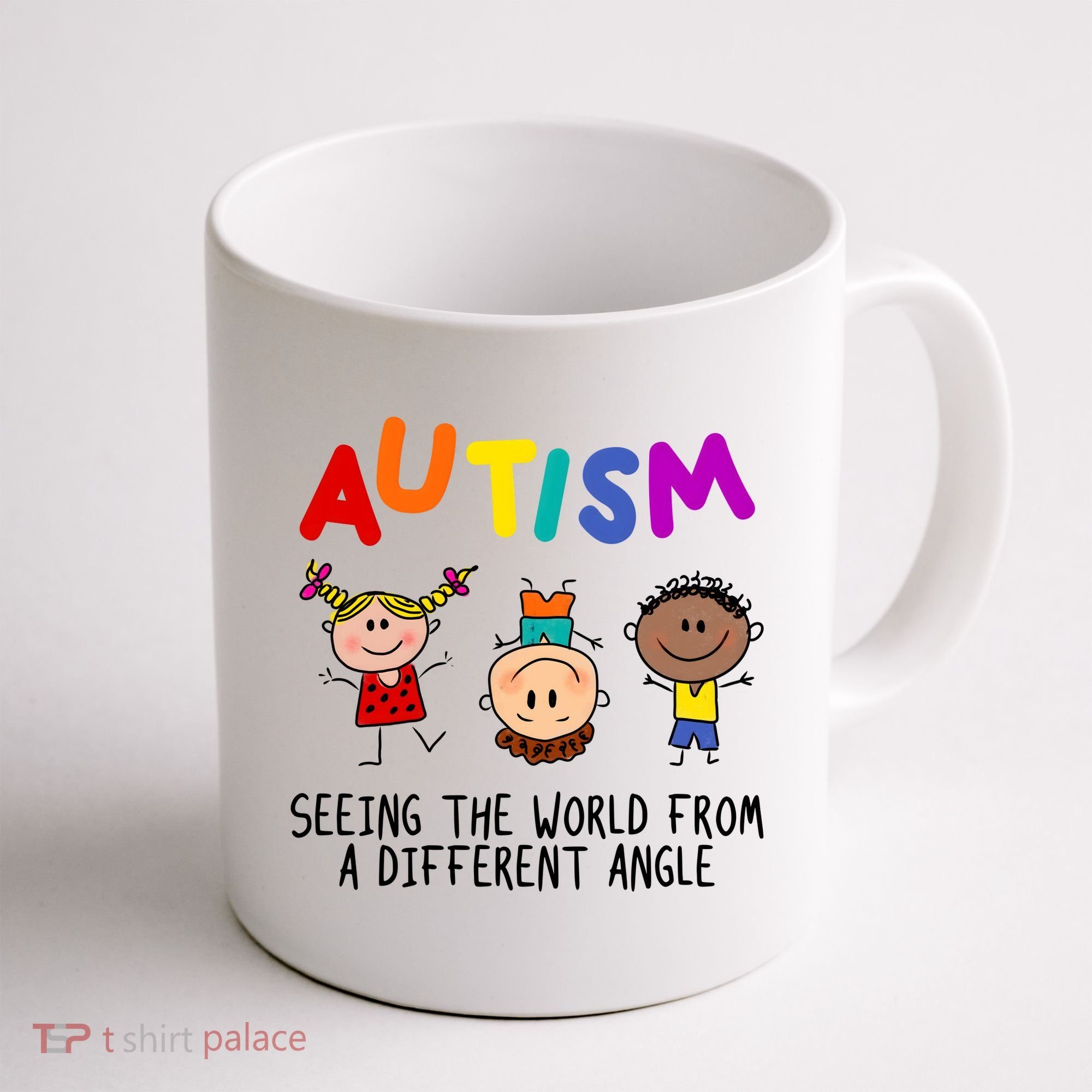 Autism Seeing The World From A Different Angle Cartoon Coffee Mug
