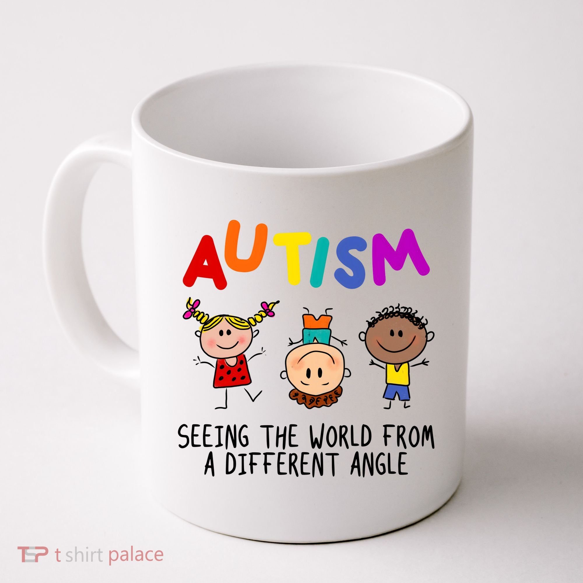 Autism Seeing The World From A Different Angle Cartoon Coffee Mug